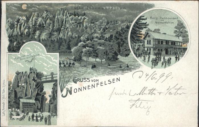 Oybin [Stempelabschlag] Nonnenfelsen Restaura