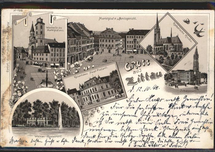 Zittau Marktplatz Amtsgericht Kirche Johanneum