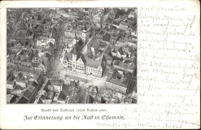 Chemnitz Markt Rathaus Fliegeraufnahme