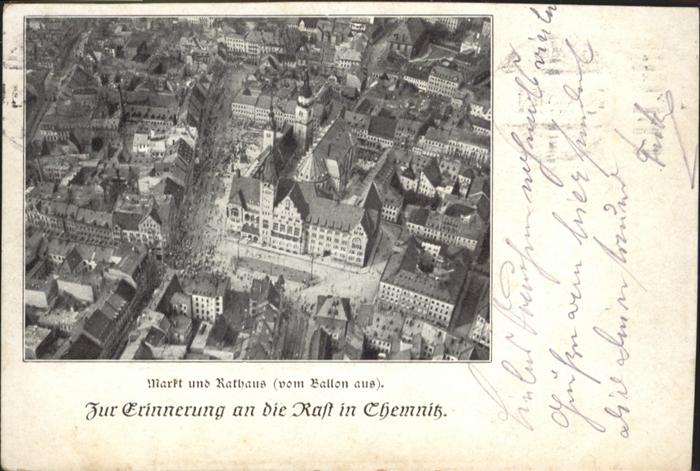Chemnitz Markt Rathaus Fliegeraufnahme