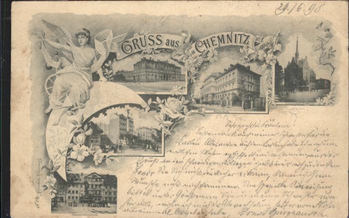 Chemnitz SaxoniabrunnenSieges Denkmal Realschule