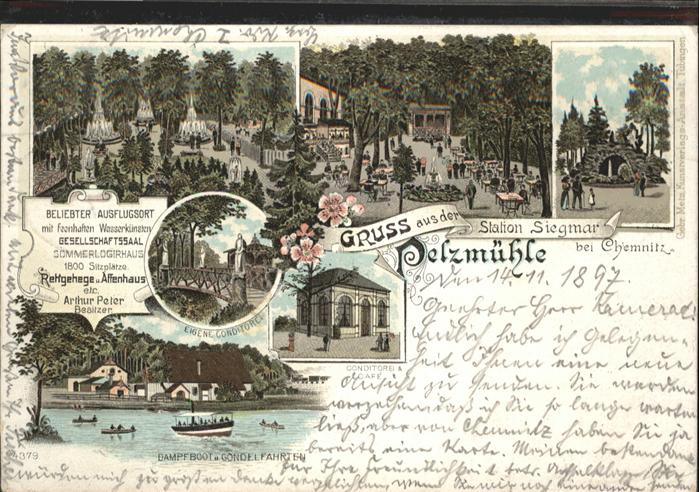 Siegmar-Schoenau ei Chemnitz Pelzmühle Dampfboot  x