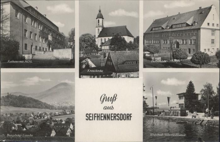 Seifhennersdorf Rathaus Kreuz Kirche Berufsschule Burgs
