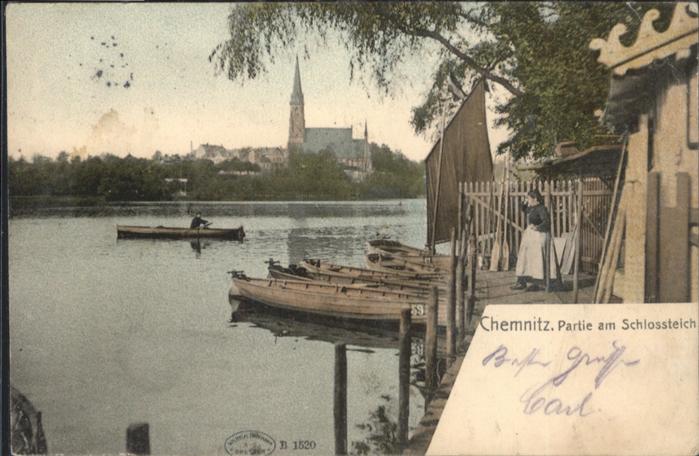 CHEMNITZ Sachsen Schlossteich Boot