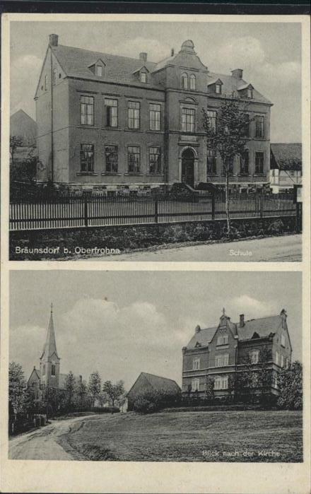 Limbach-Oberfrohna Sachsen Braeunsdorf Schule Kirche