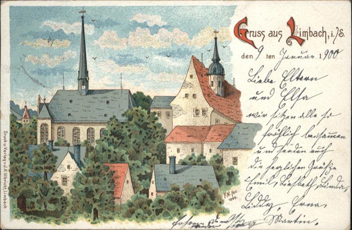 Limbach-Oberfrohna Künstlerkarte F. N. fec. 1899
