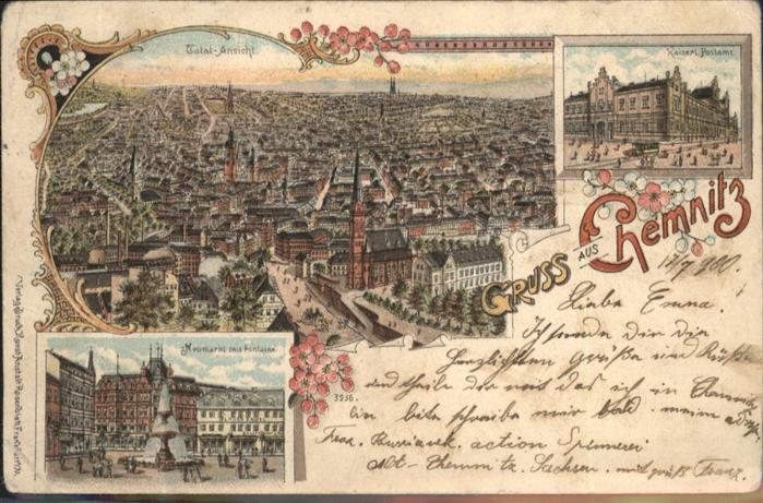 Chemnitz Neumarkt Fontaine Postamt