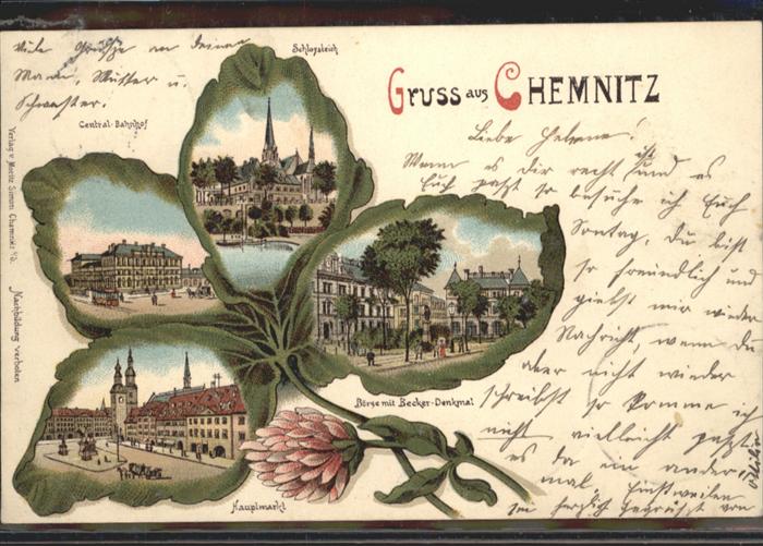 Chemnitz Schlossteich Börse Becker-Denkmal Haupt