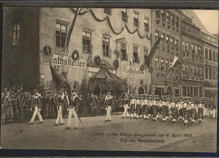 Freiberg Königs-Parade 6.4.1905 Zug der Bergschm