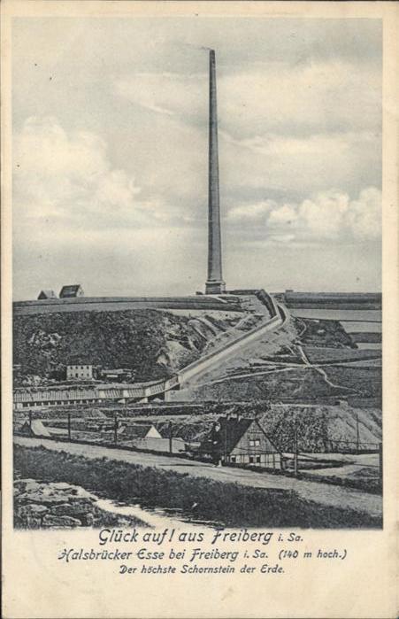 Freiberg Halsbrücker Esse höchster Schornstein 1