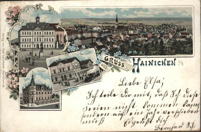 Hainichen Sachsen Postamt Rathaus