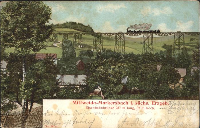 Mittweida Markersbach Eisenbahnbrücke Zug