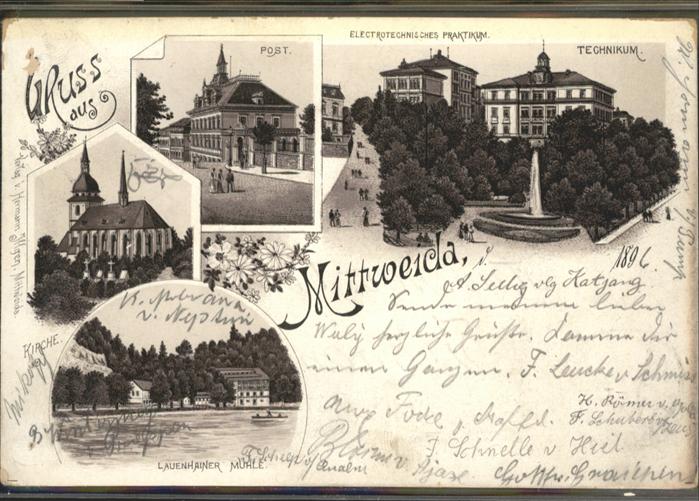 Mittweida Post Technikum Lauenhainer Mühle Kirche