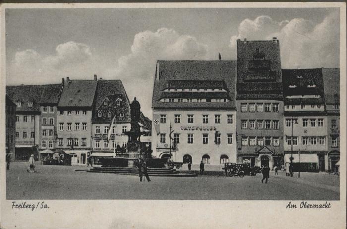 Freiberg Sachsen Obermarkt Brunnen
