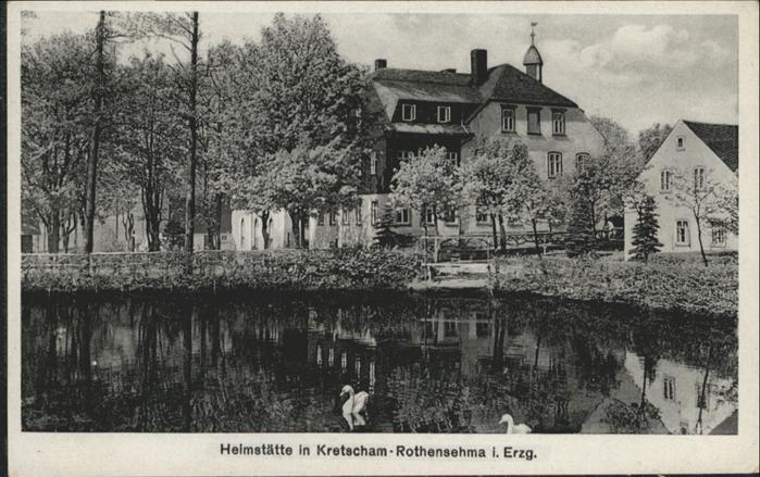 Kretscham-Rothensehma Heimstätte Teich Schwan