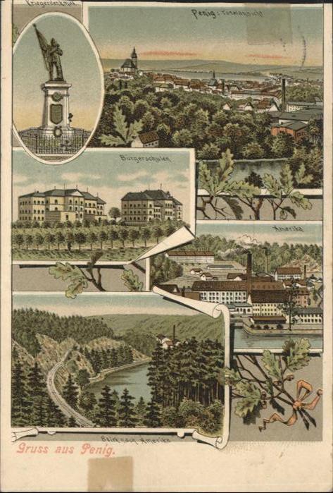 Penig Bürgerschulen Krieger Denkmal Amerika