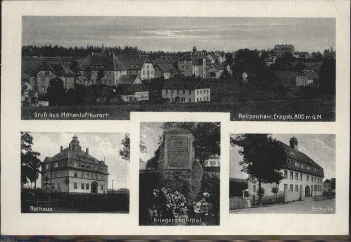 Reitzenhain Erzgebirge Rathaus Krieger Denkmal Schule