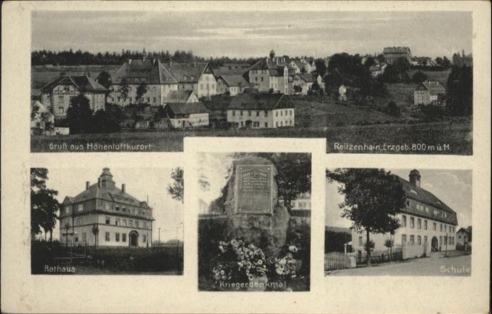Reitzenhain Erzgebirge Rathaus Krieger Denkmal Schule