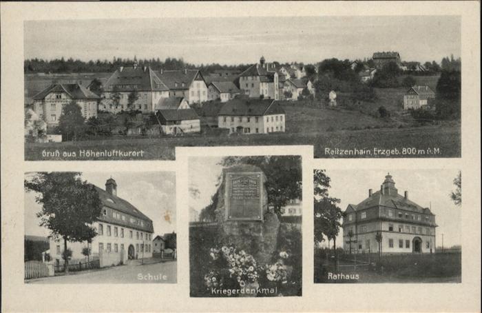 Reitzenhain Erzgebirge Rathaus Krieger Denkmal Schule