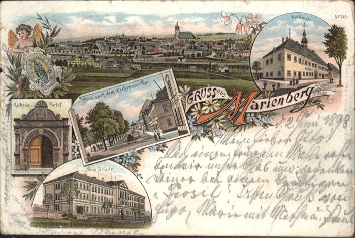 Marienberg Erzgebirge Marienberg Zschopauer Thor Rathaus Schu