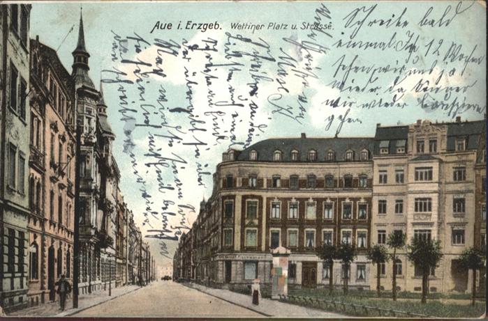 Aue Sachsen Wettiner Platz Strasse Erzgebirge