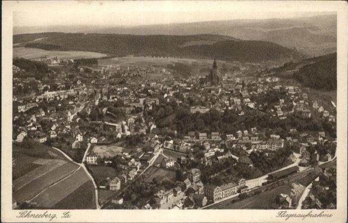 Schneeberg Erzgebirge Fliegeraufnahme Sachsen