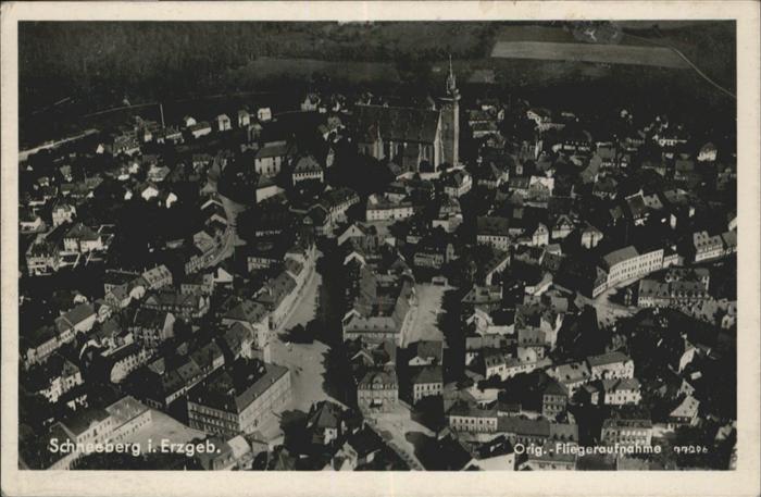 Schneeberg Erzgebirge Fliegeraufnahme