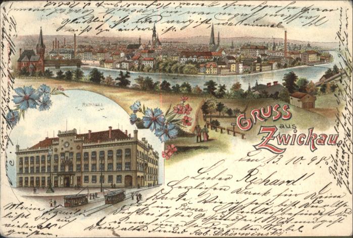 Zwickau Sachsen Zwickau Rathaus Strassenbahn