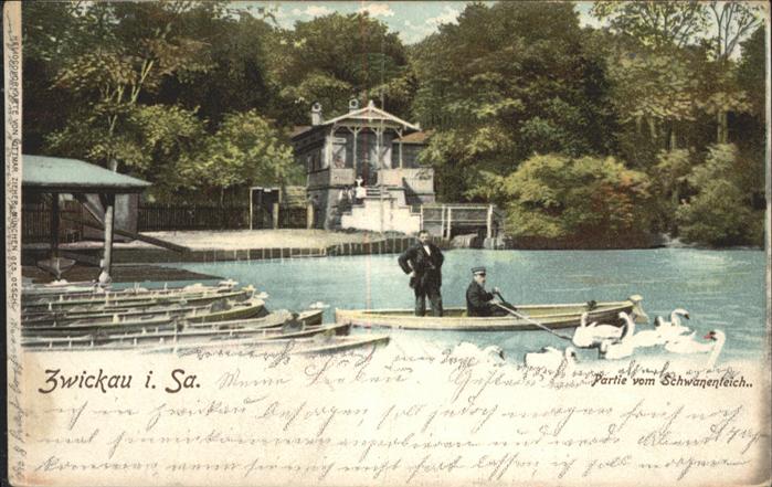 Zwickau Sachsen Zwickau Schwanenteich Boot