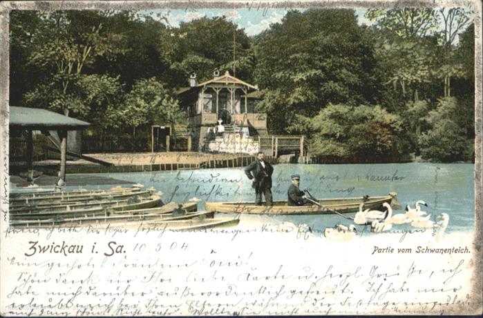 Zwickau Sachsen Zwickau Schwanenteich Boot
