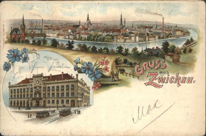 Zwickau Sachsen Zwickau Rathaus Strassenbahn