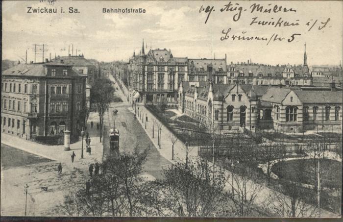 Zwickau Sachsen Zwickau Bahnhofstrasse Strassenbahn