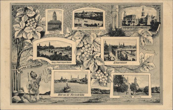 Dresden Rathaus Palast Brücke Loschwitz