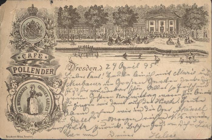 Dresden Cafe Pollender Engel Wappen