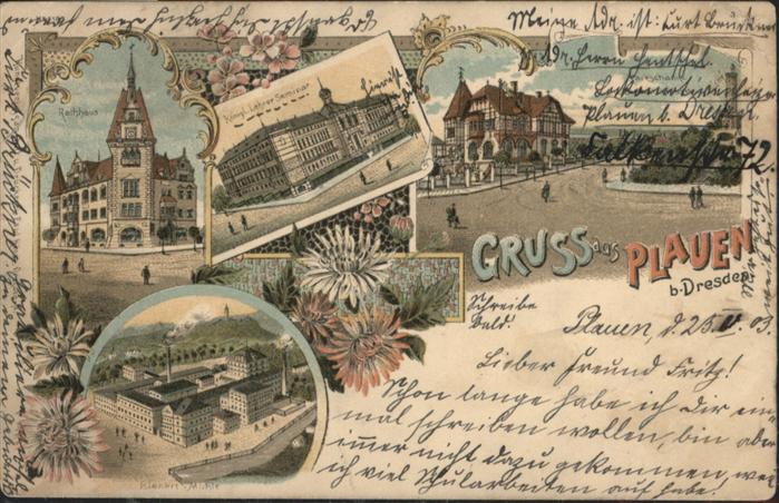 Plauen Dresden Rathaus Bienert-Mühle Lehrer Seminar Li