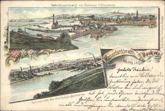 Bockwa Kohlenwerk Wasserdurchbruch Überschwemm