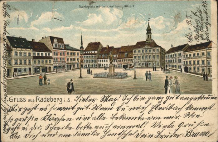 Radeberg Sachsen Marktplatz Denkmal König Albert