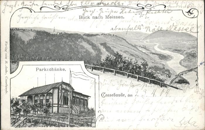 Cossebaude Parkschänke Blick nach Meissen