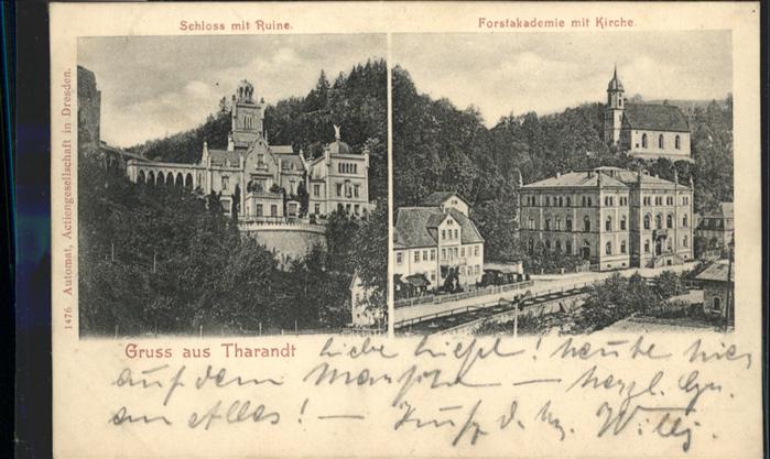 Tharandt Schloss Ruine Forstakademie Kirche
