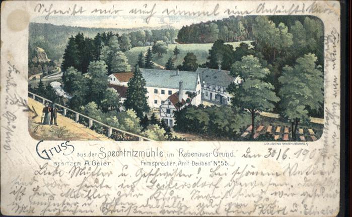 Rabenau Sachsen Spechtritzmühle Rabenauer Grund