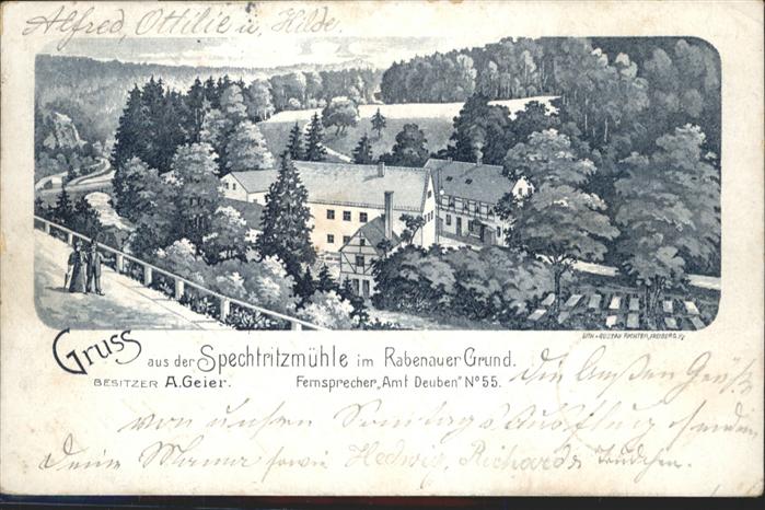Rabenau Sachsen Spechtritzmühle Rabenauer Grund
