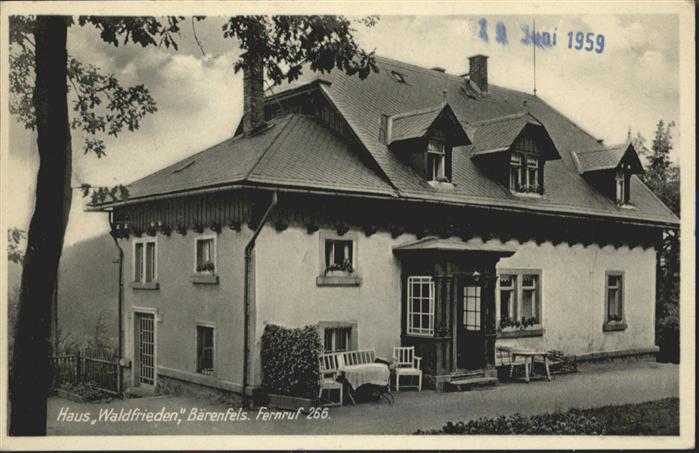 Baerenfels Erzgebirge aus Waldfrieden