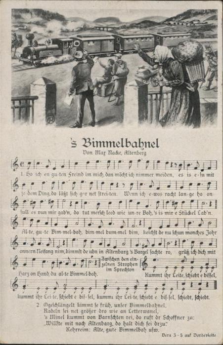 Altenberg Erzgebirge [Stempelabschlag] Lied Noten Bimmelbahn