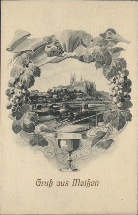 Meissen Elbe Sachsen Meissen Weinglas Weintraube