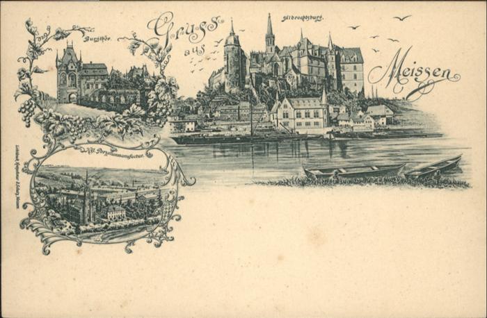 Meissen Elbe Sachsen Meissen Albrechtsburg Burgthor Porzella