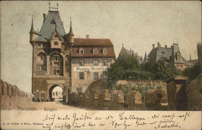 Meissen Elbe Sachsen Meissen Burgthor