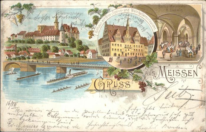 Meissen Elbe Sachsen Meissen Rathaus Albrechtsburg Weinkelle