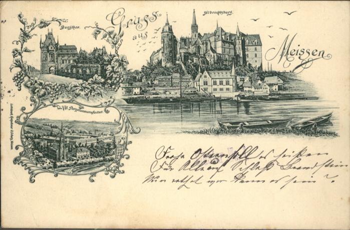 Meissen Elbe Sachsen Meissen Burgthor Albrechtsburg Porzella