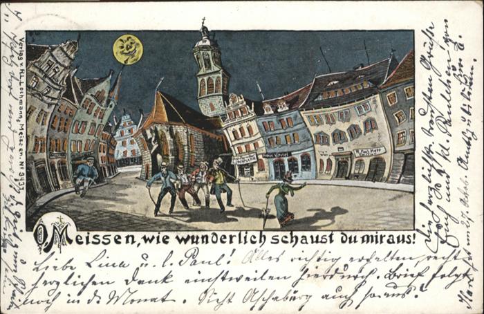 Meissen Elbe Sachsen Meissen Goldfensterkarte Nr. 3437