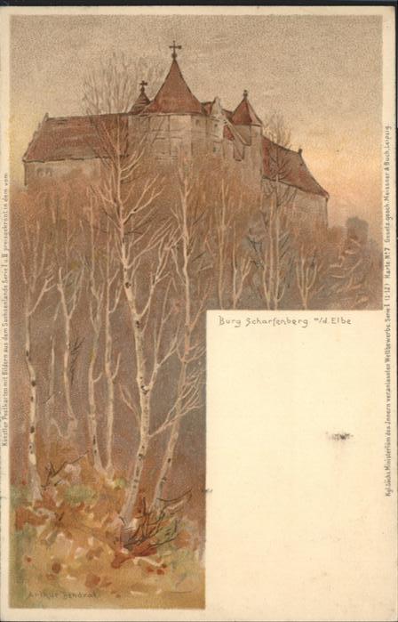 Scharfenberg Klipphausen Burg Scharfenberg Elbe Künstler Arthur